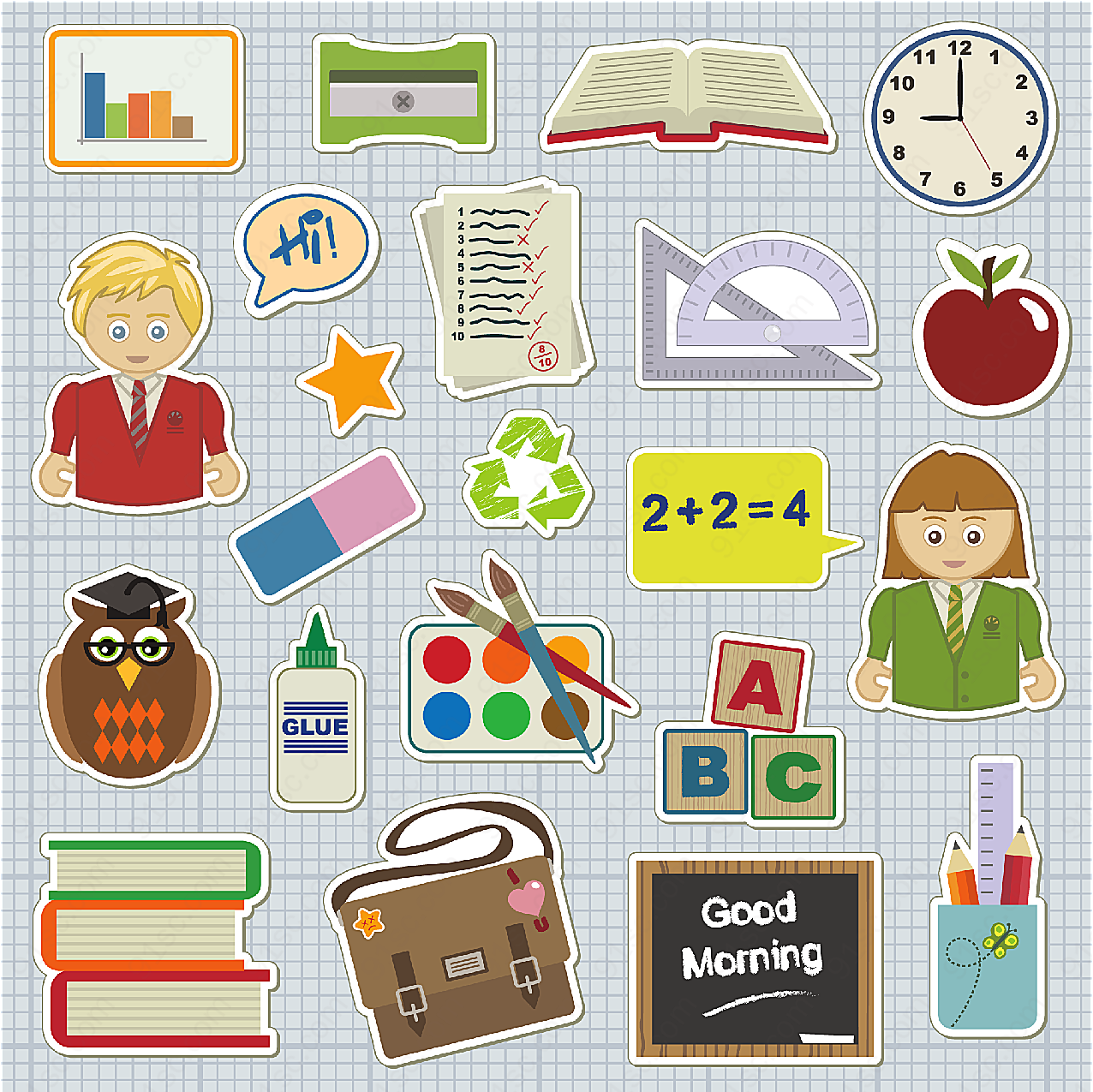 学校学生图标矢量各式图标