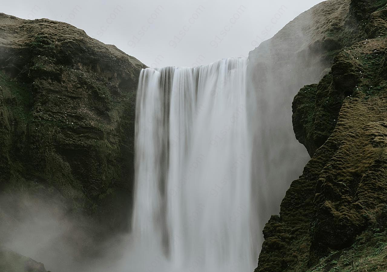 山水瀑布自然风景图片摄影高清
