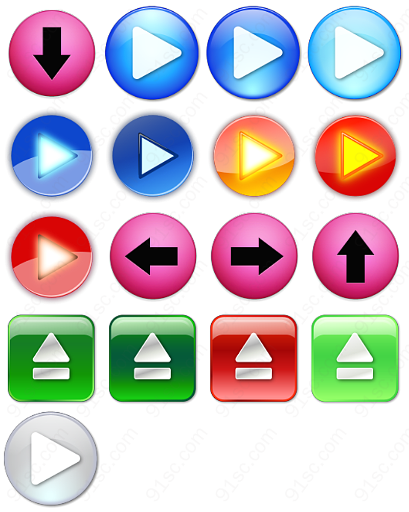 水晶按钮系列图标