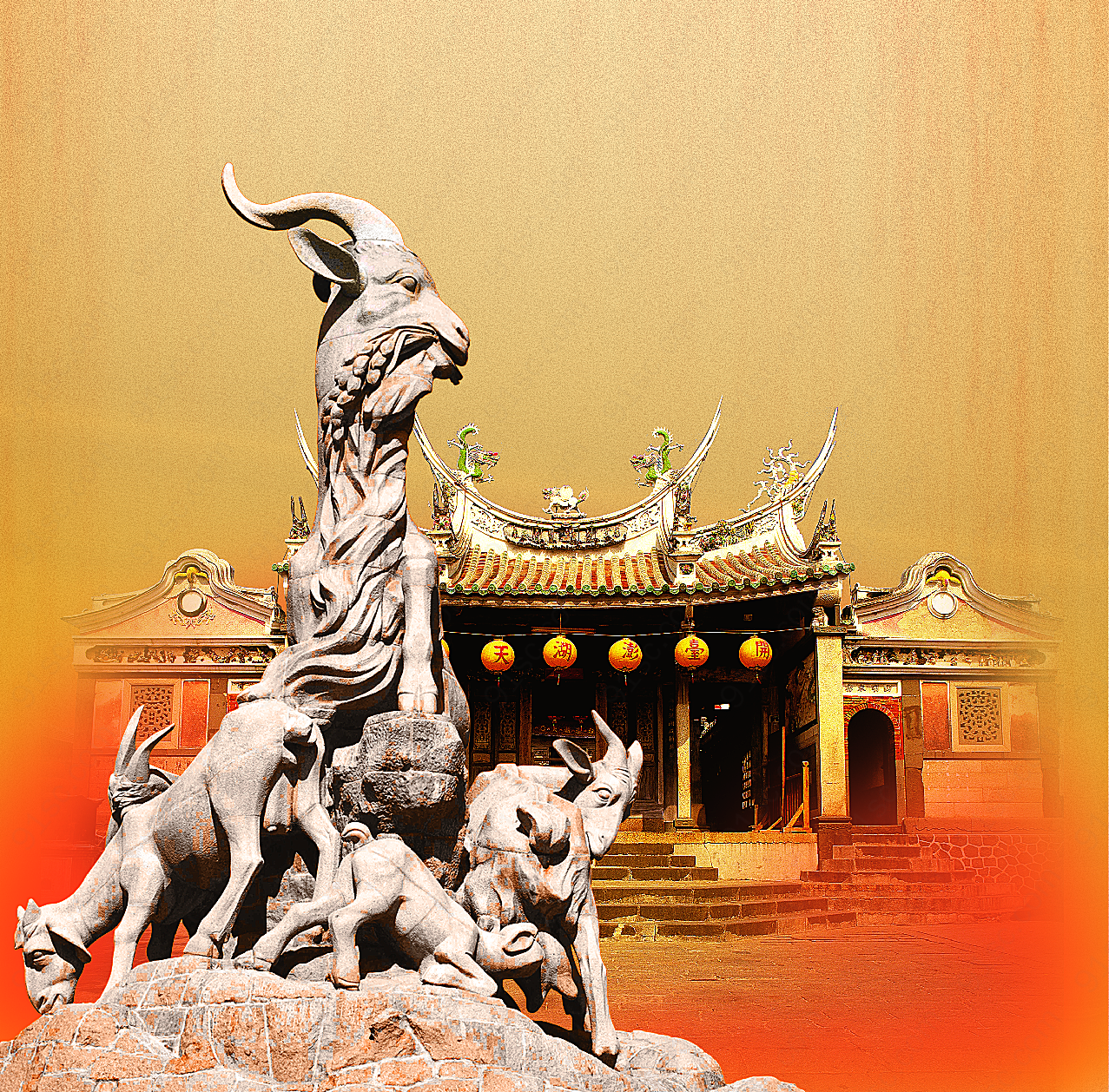广州五羊雕塑风景