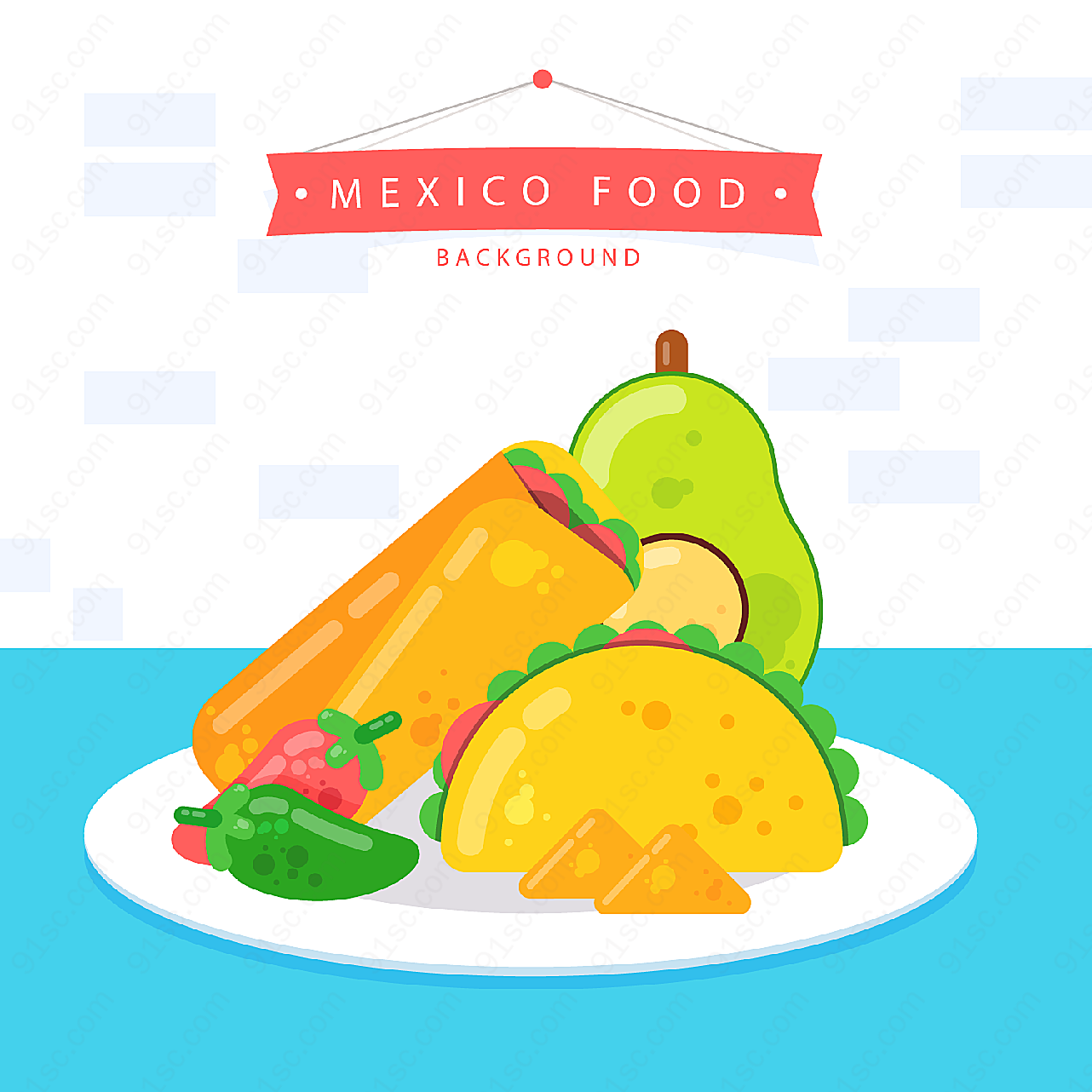 墨西哥特色食物矢量美食
