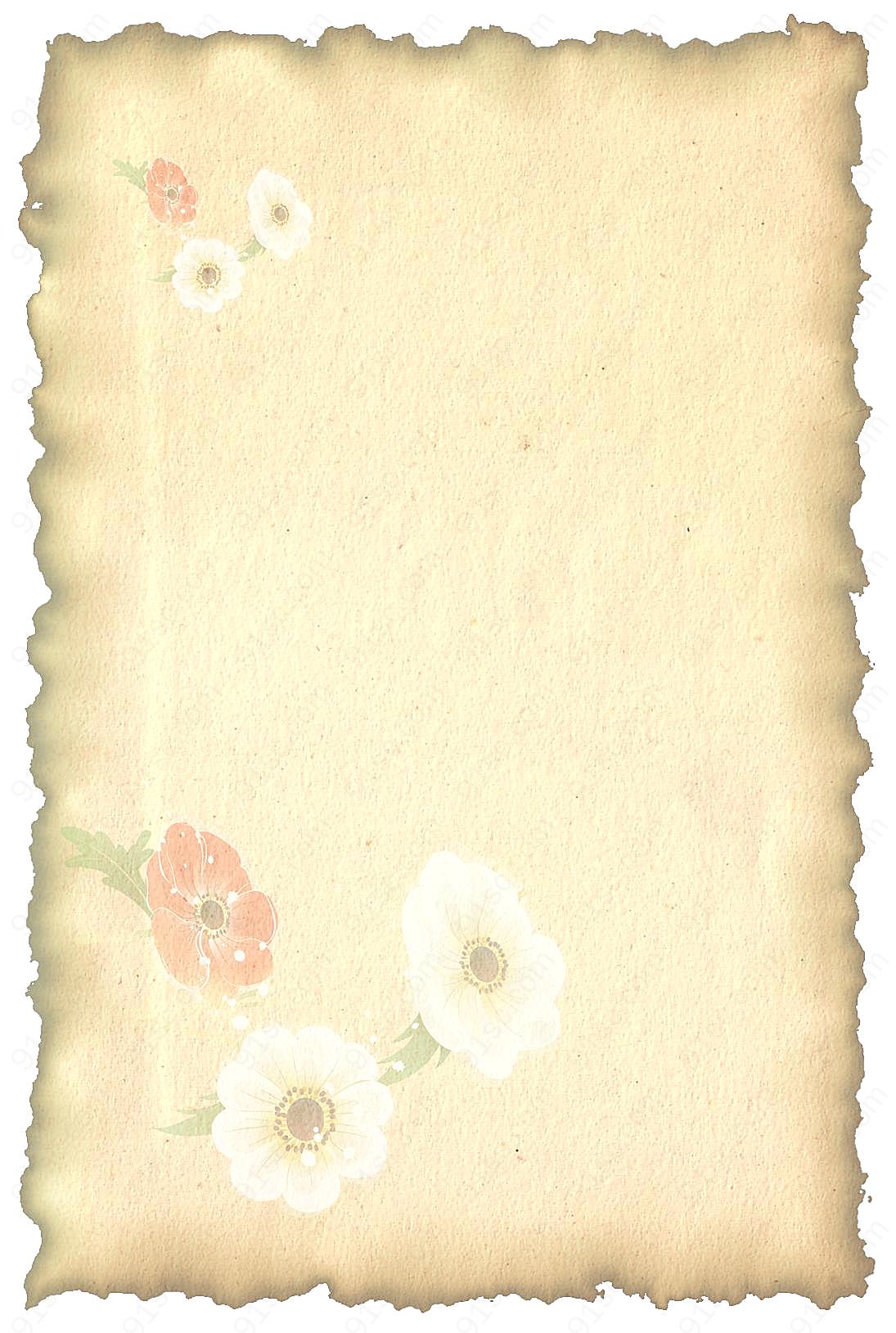 复古花卉纸张摄影高清