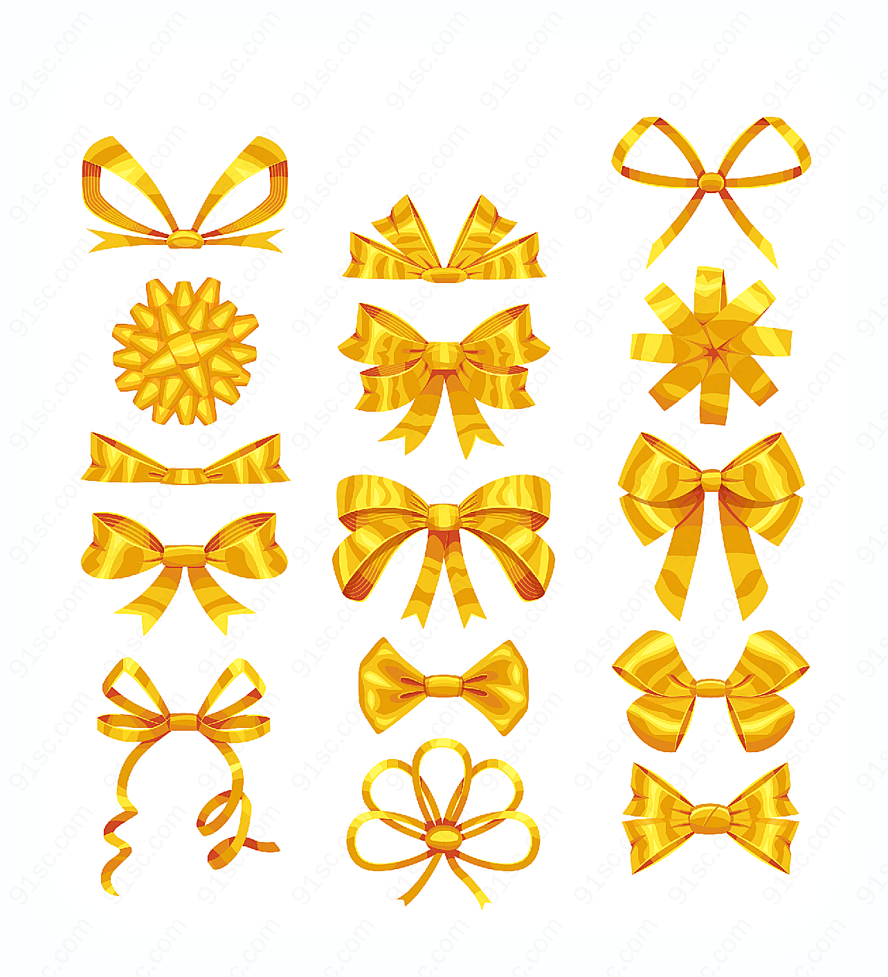 金色丝带蝴蝶结节日用品