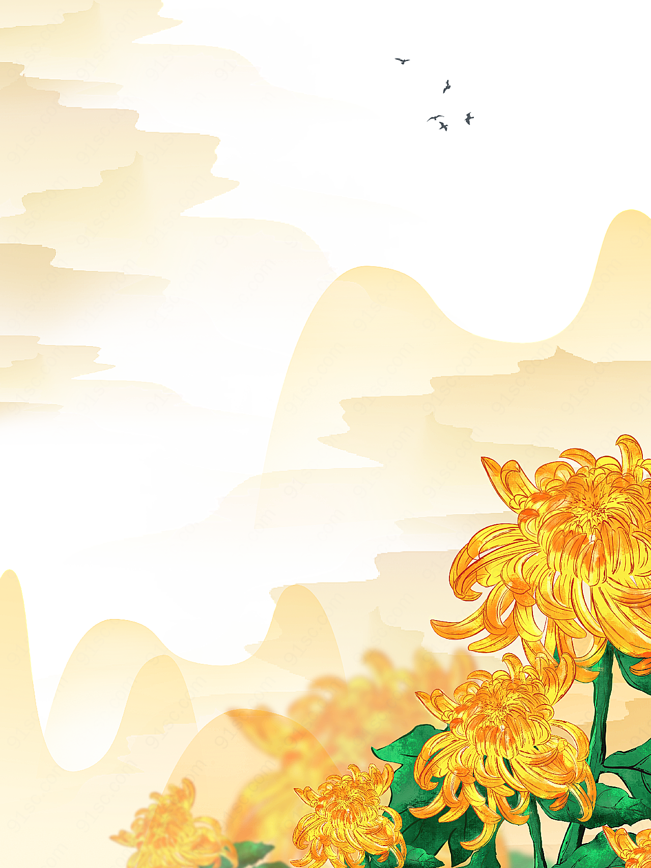手绘菊花高清艺术