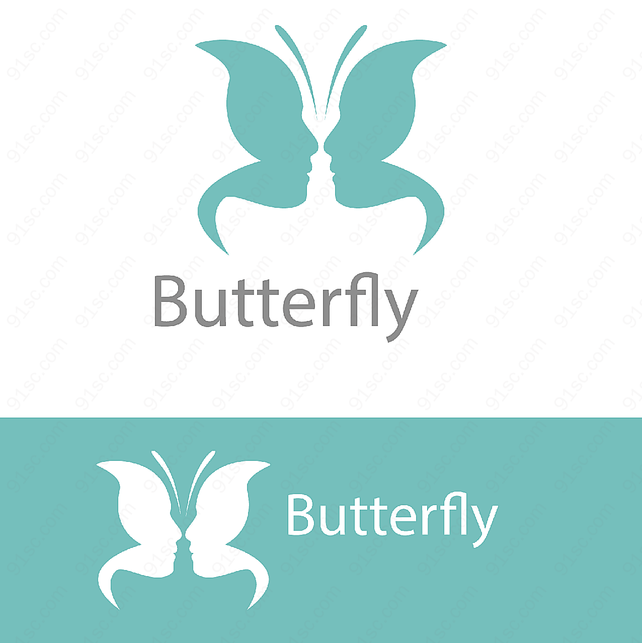 蝴蝶主题标志矢量logo图形
