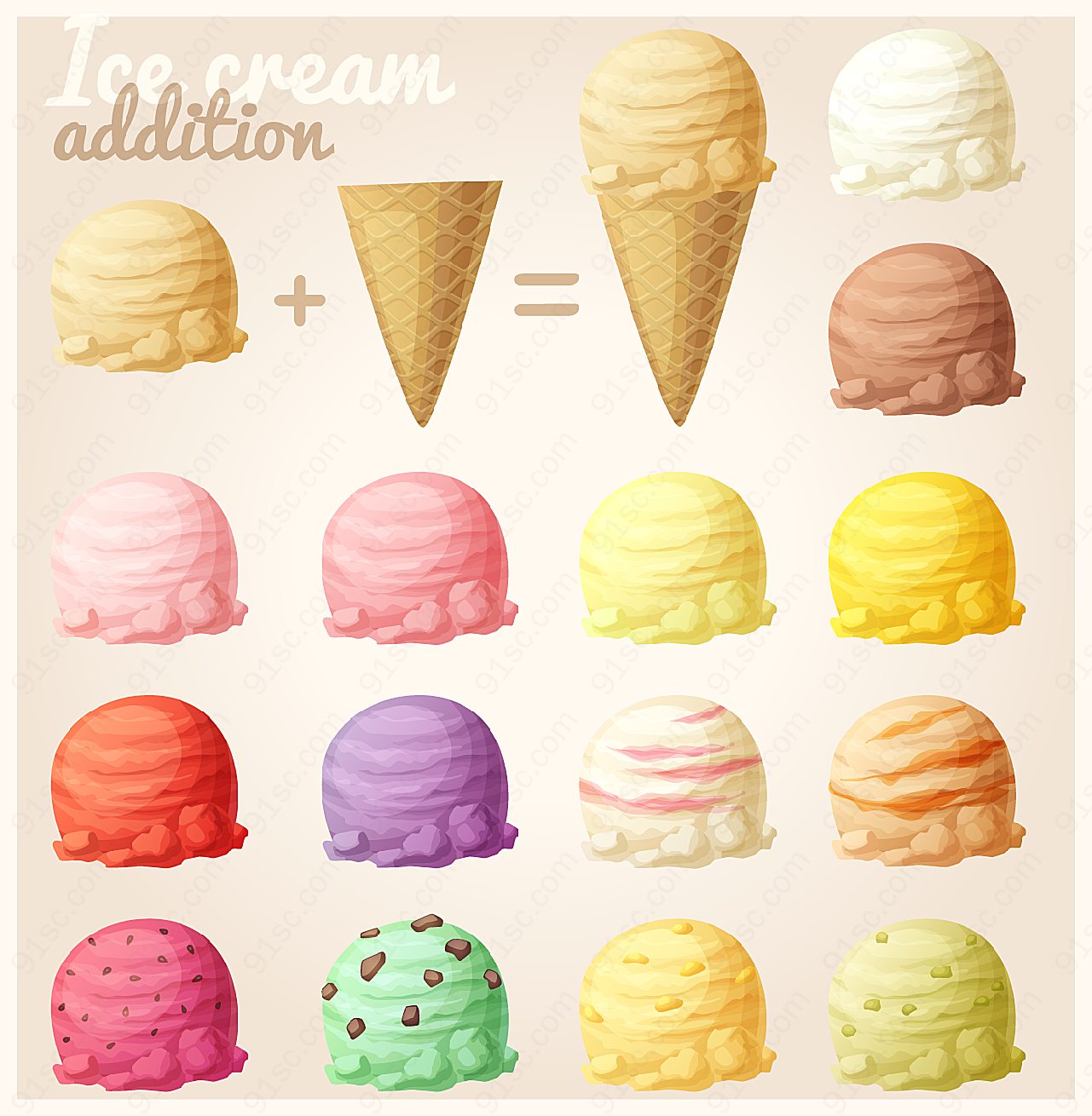 冰淇淋美食矢量矢量美食