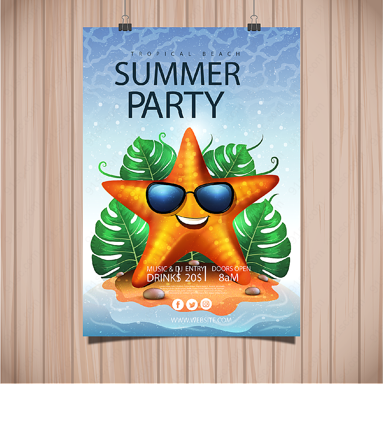 海星夏季派对传单平面广告
