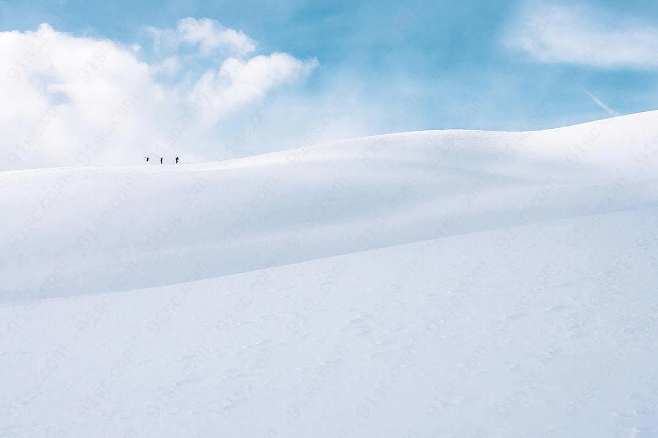 雪坡风景壁纸图片自然摄影