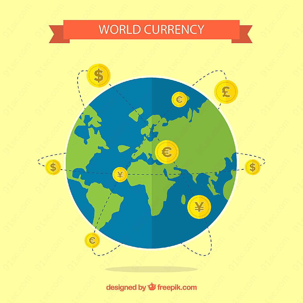 世界货币插画矢量商务金融