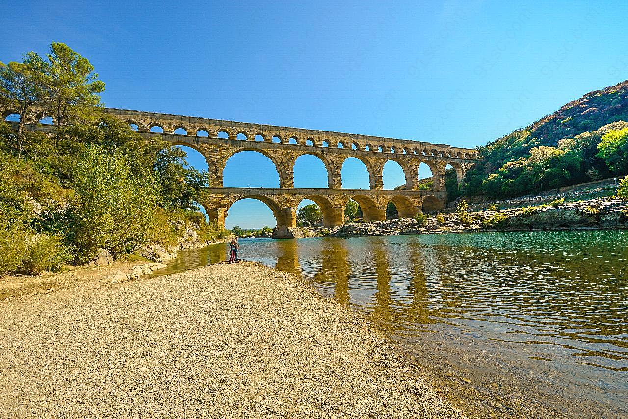 法国古罗马加尔桥图片建筑