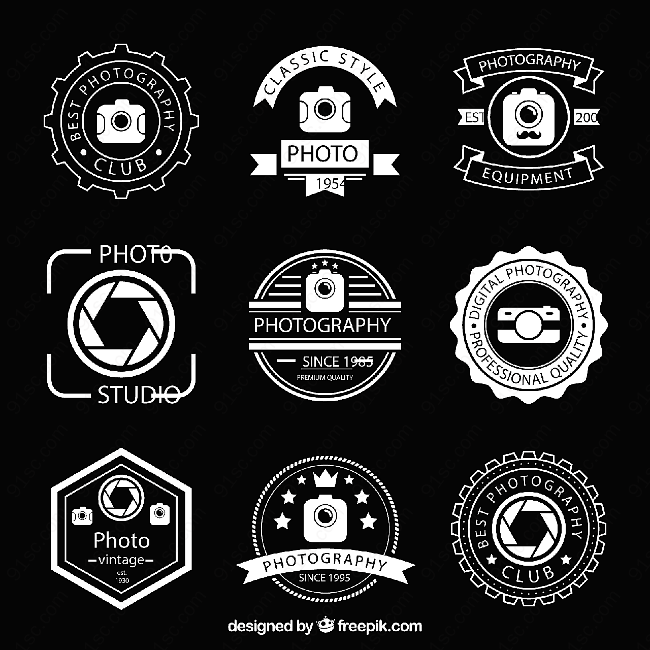 摄影俱乐部标志矢量logo图形