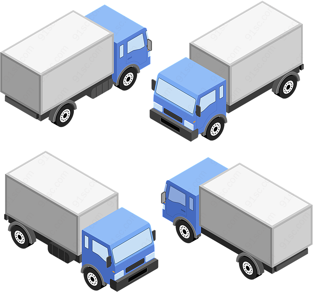 立体卡车设计矢量交通