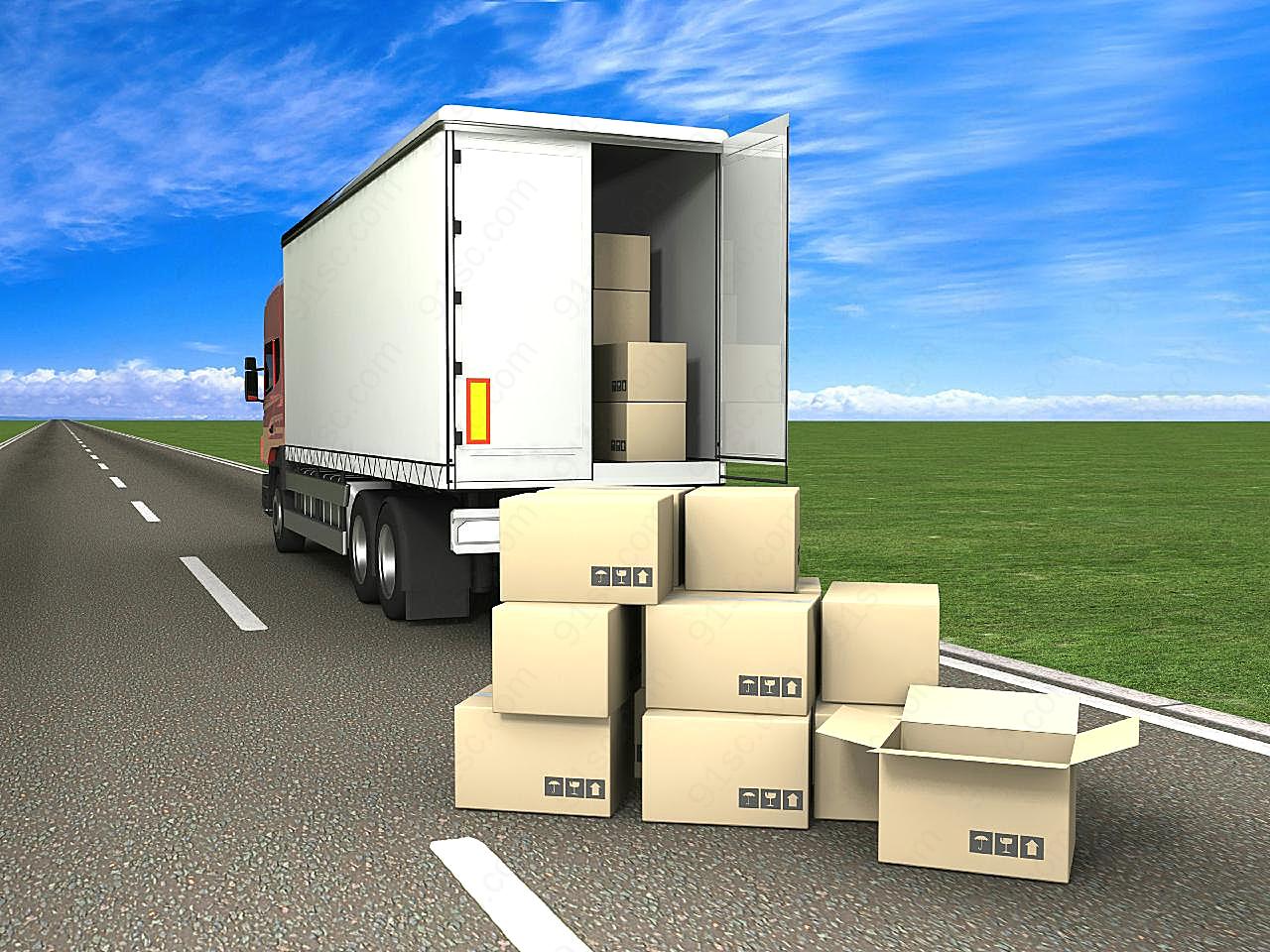 物流运输货物高清图片交通工具