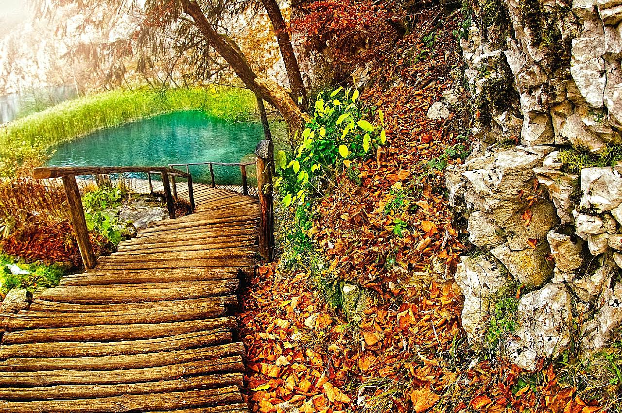 高清木桥风景图片下载自然风景