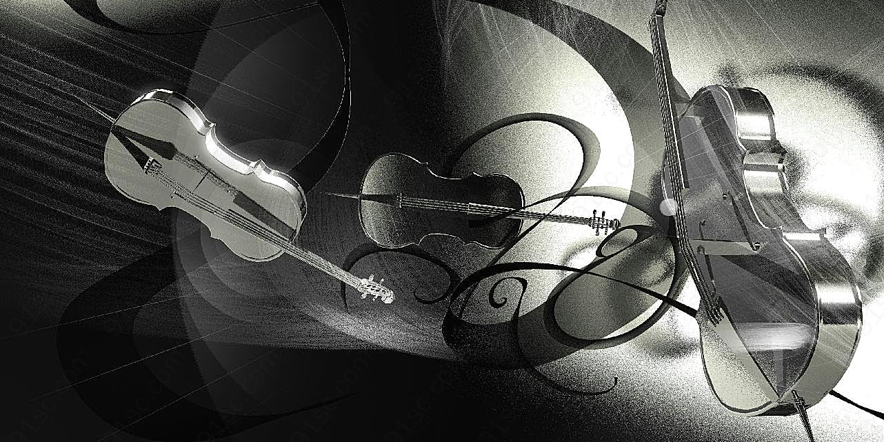 大提琴音符黑白图片高清