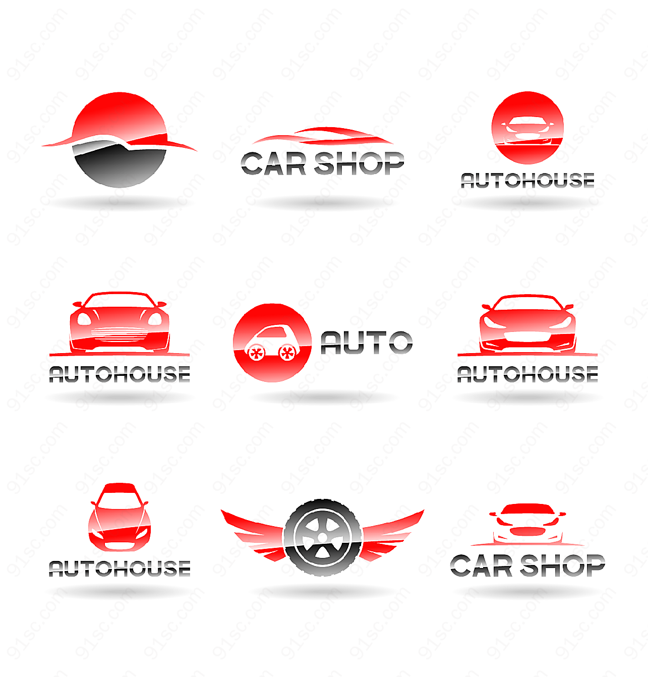 汽车主题标志矢量logo图形