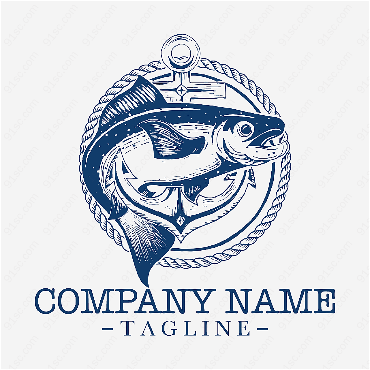 鱼商务公司标志矢量logo图形