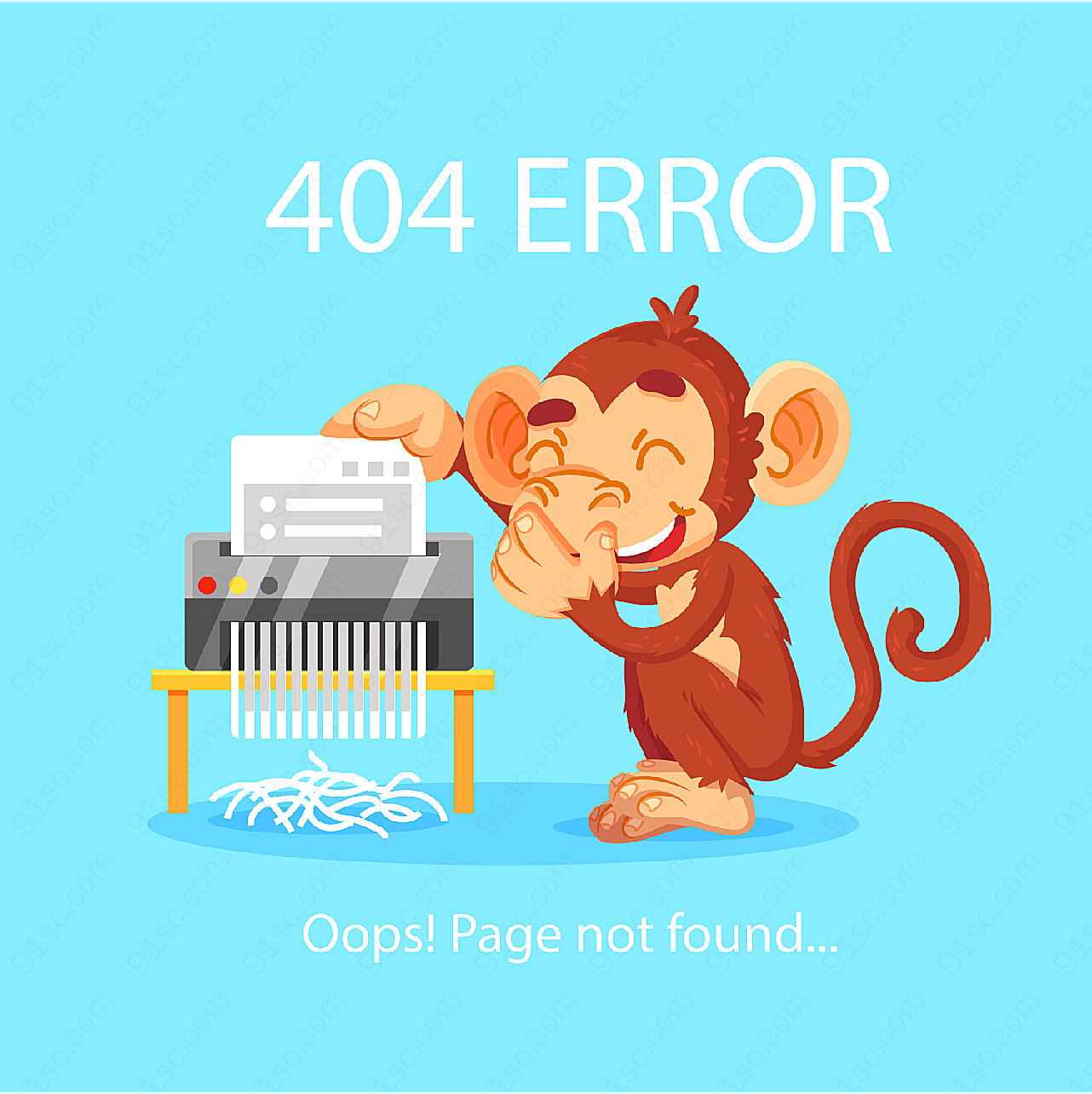 猴子404错误页平面广告
