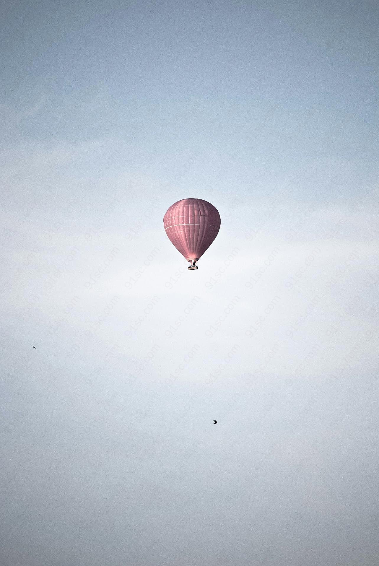 空中热气球图片非主流