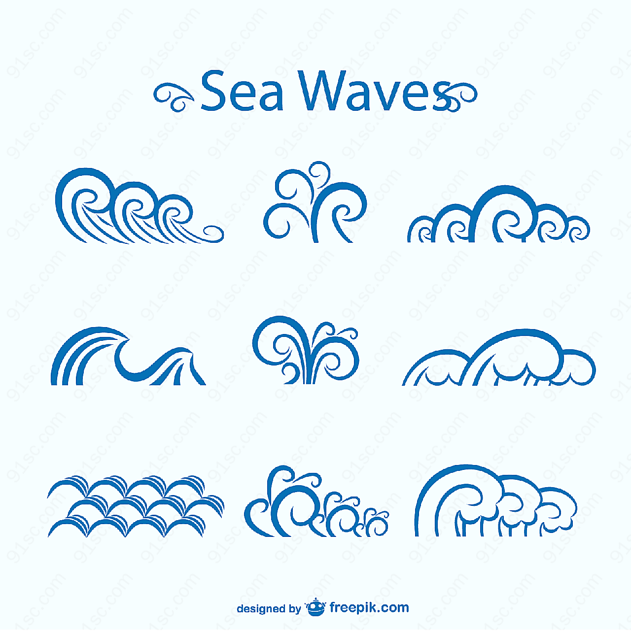 海浪设计矢量花纹