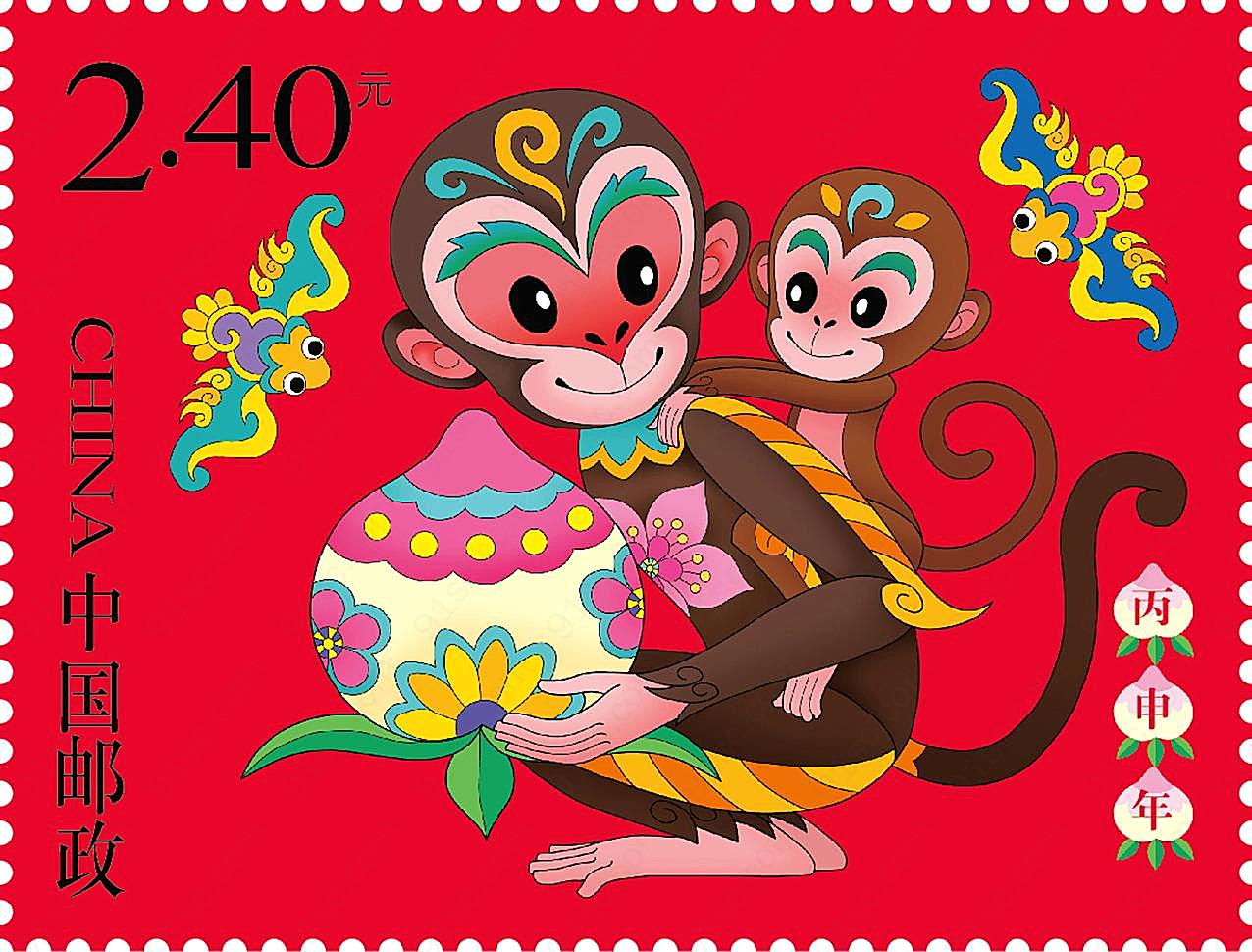猴年邮票图片摄影