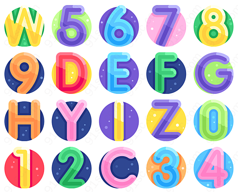 彩色字母数字其它类别