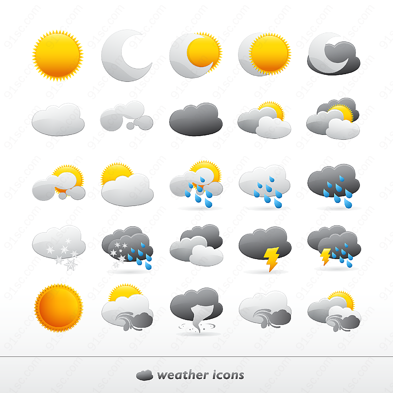 精美天气图标矢量各式图标