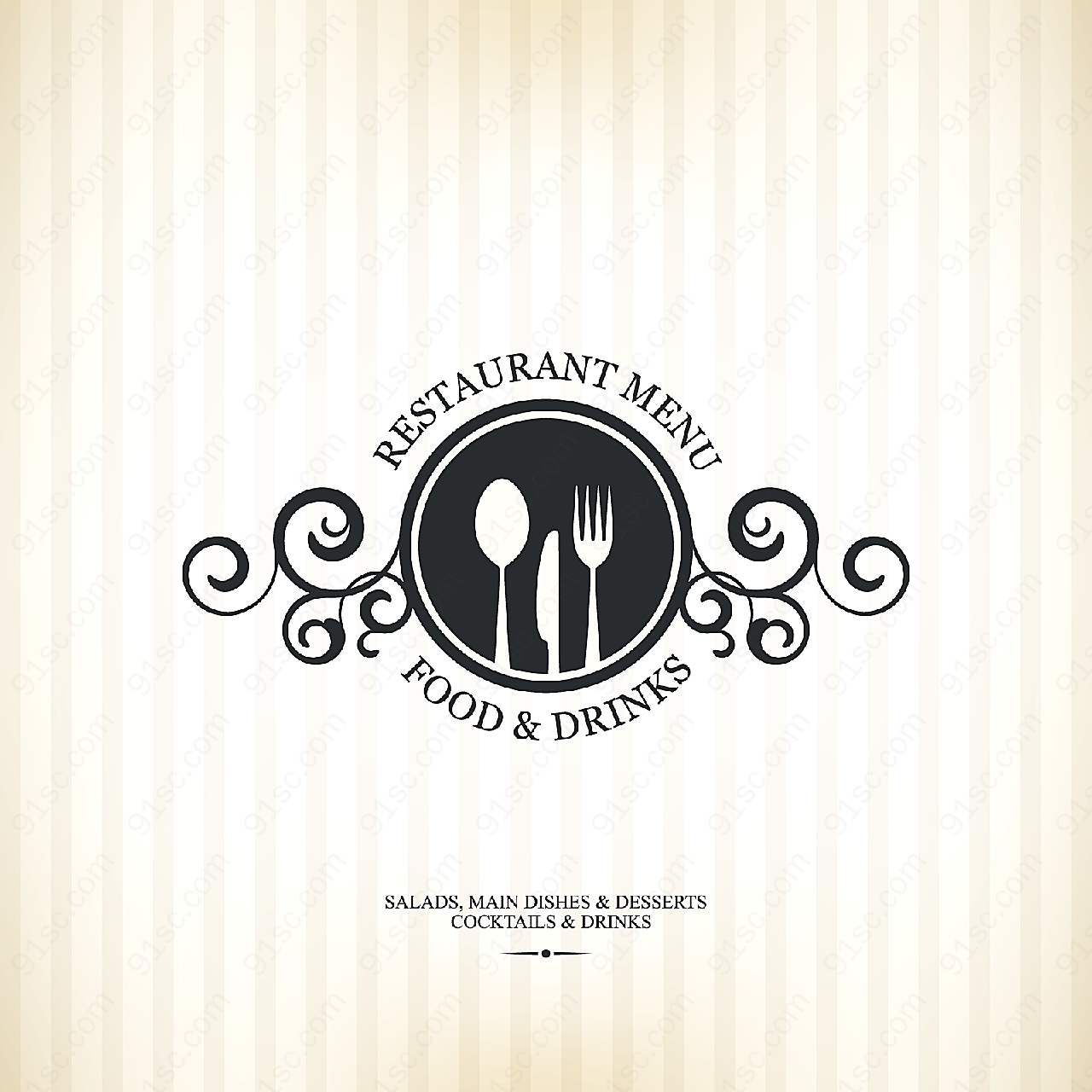 西餐厅菜谱封面平面广告