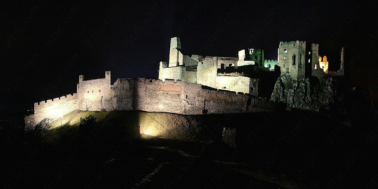 高清城堡夜景图片下载特色建筑