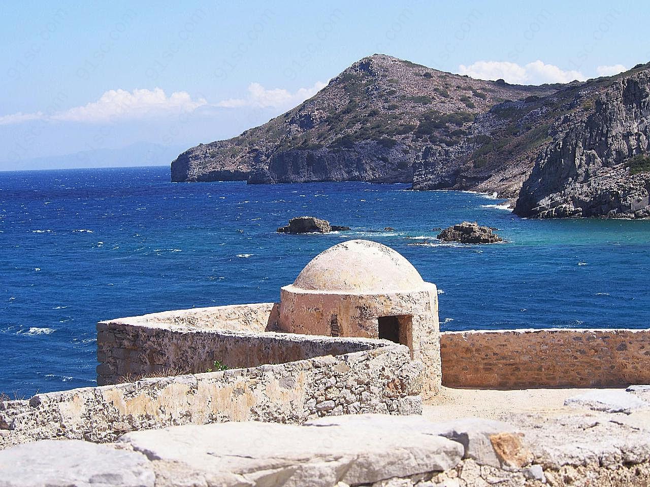 希腊爱琴海美图片大海