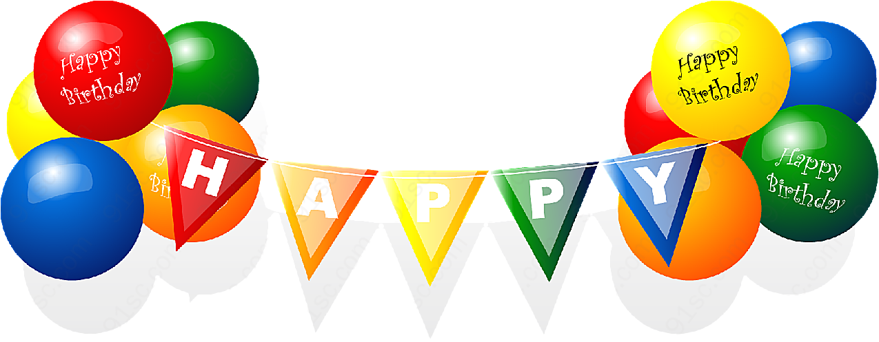生日快乐气球矢量生日