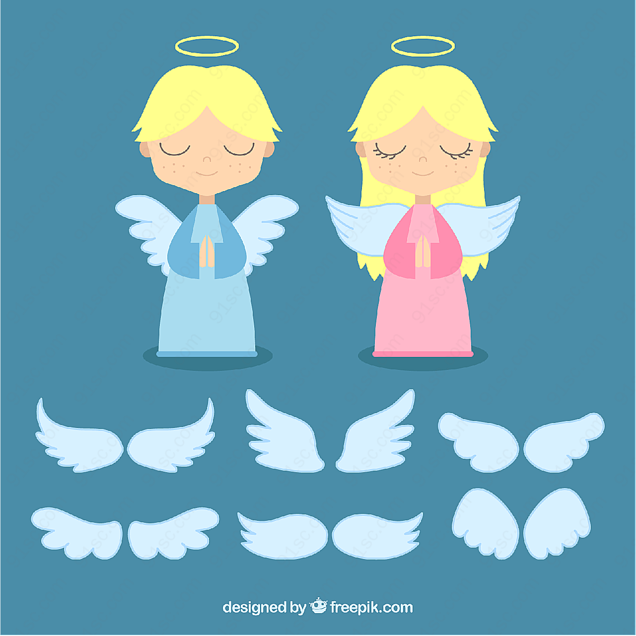 天使和翅膀矢量矢量卡通其它