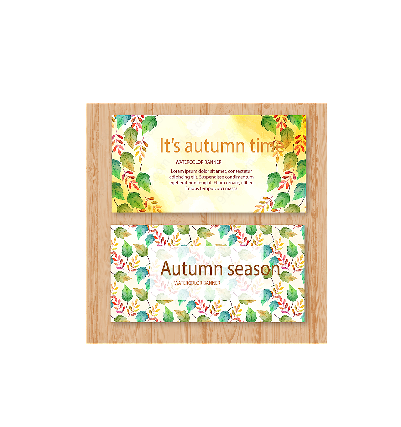 秋季树叶banner平面广告