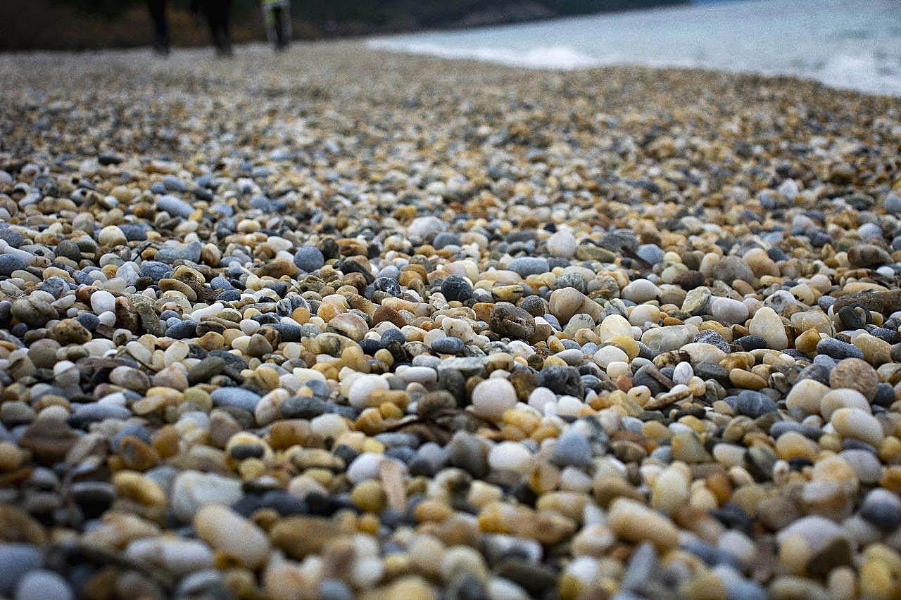海边光滑鹅卵石图片摄影高清