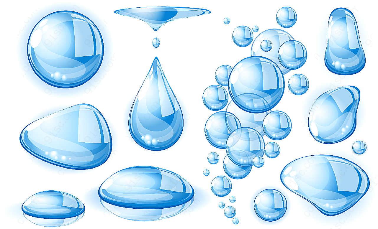 气泡水滴矢量自然元素