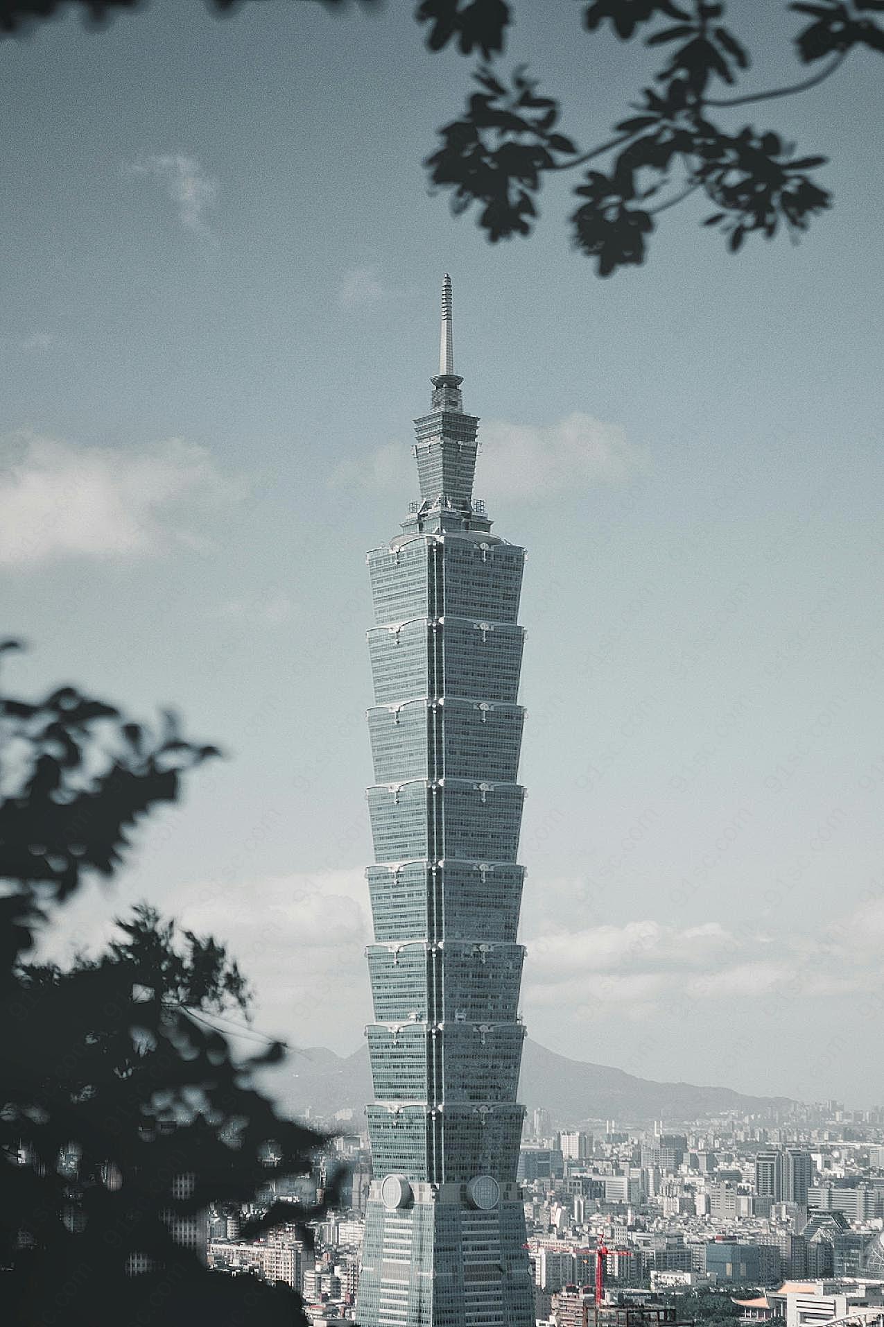 台北101摩天大楼图片现代建筑