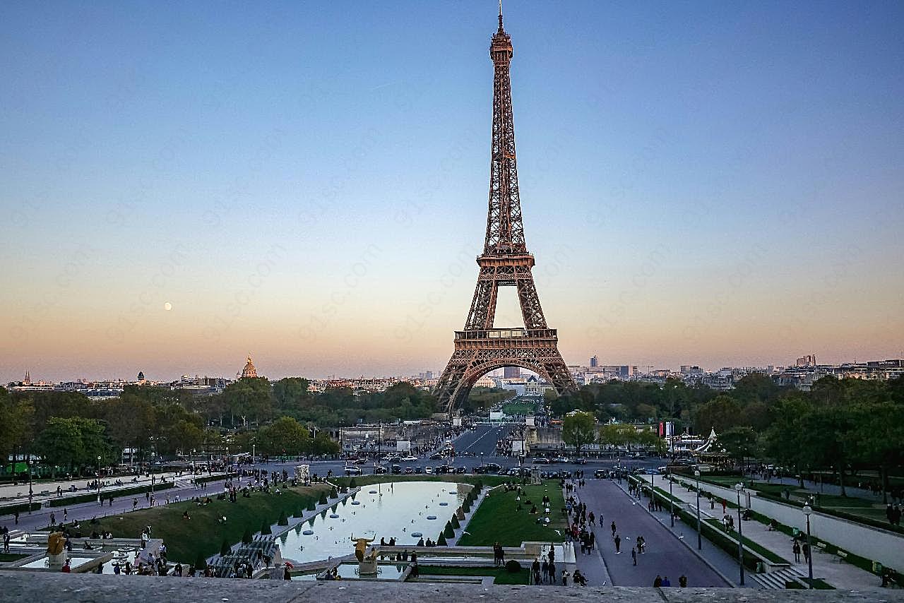 巴黎广场铁塔全景图高清