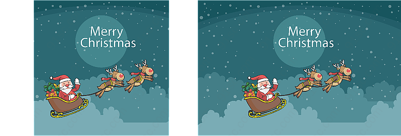 圣诞老人和驯鹿车矢量圣诞节