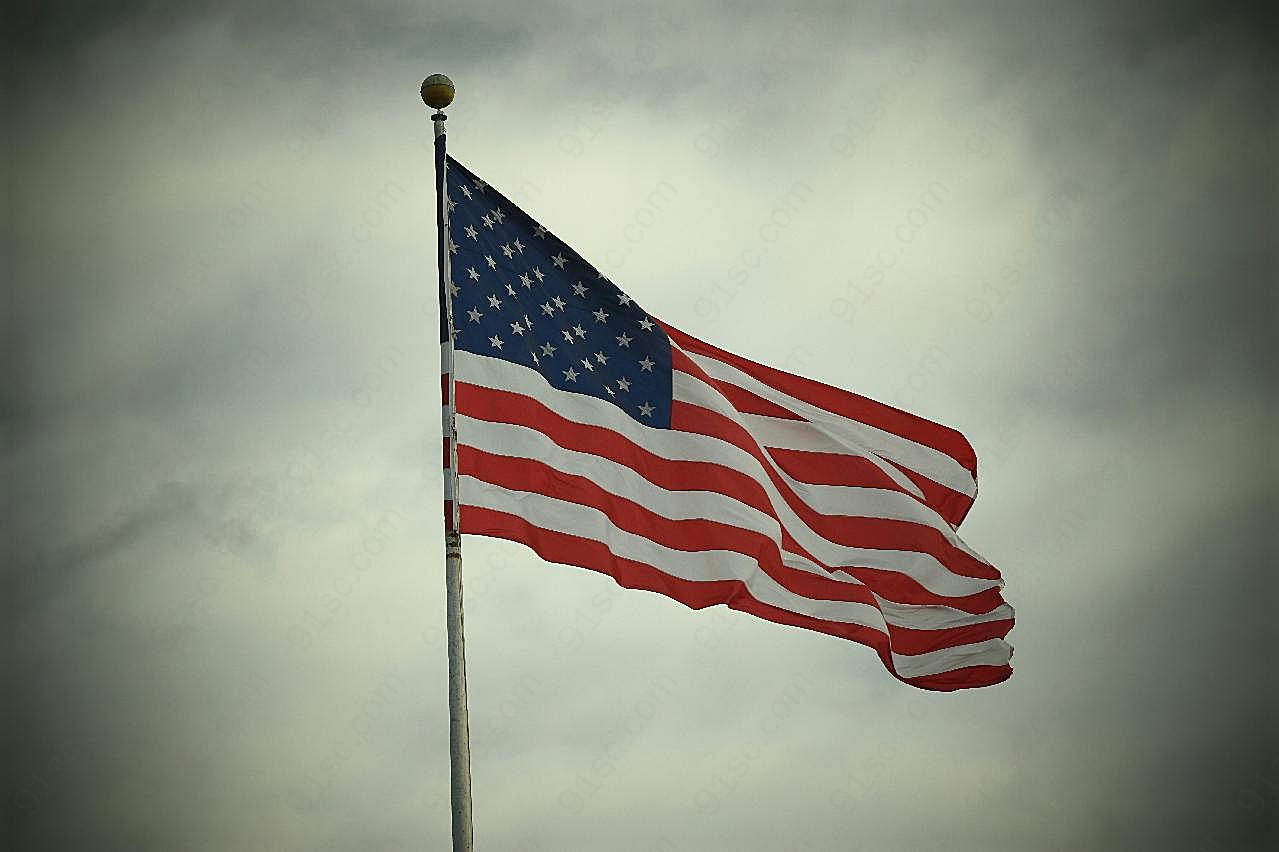 美国飘扬国旗图片摄影高清