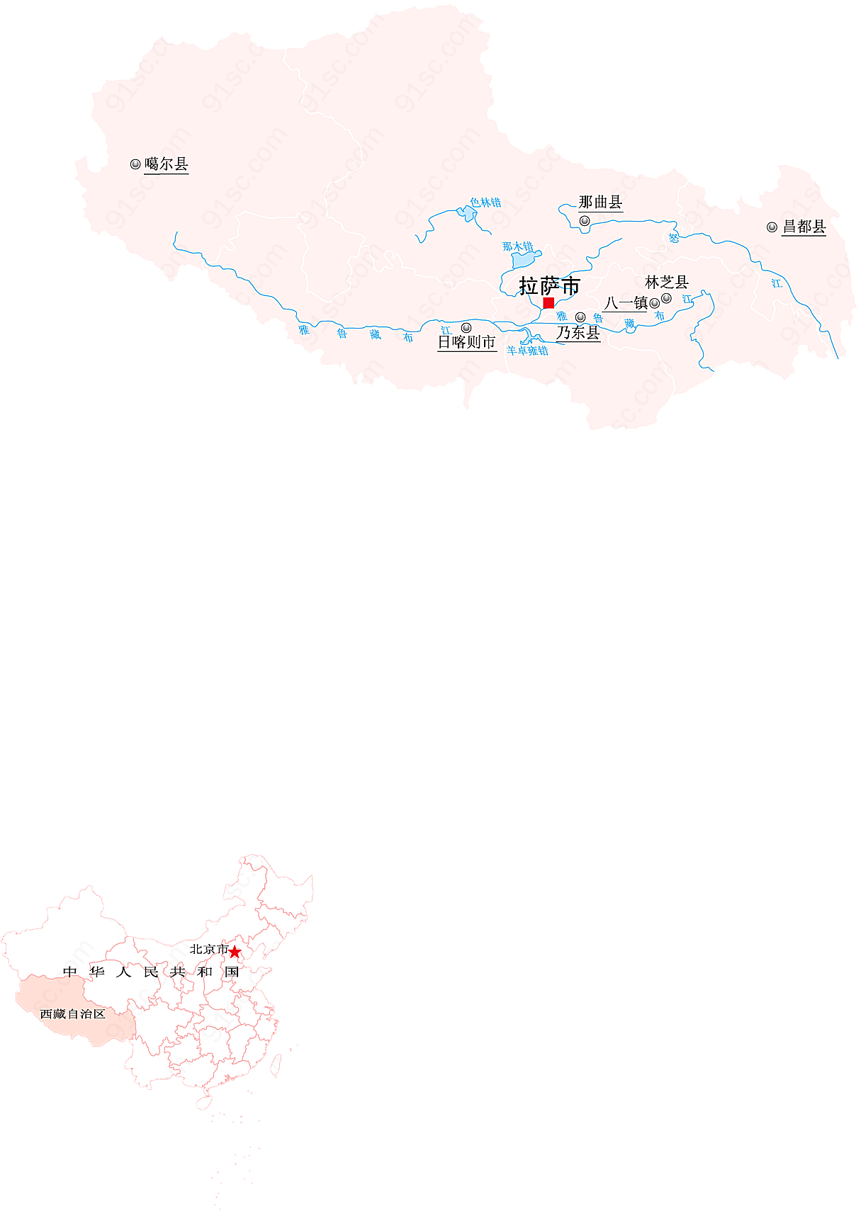西藏矢量地图