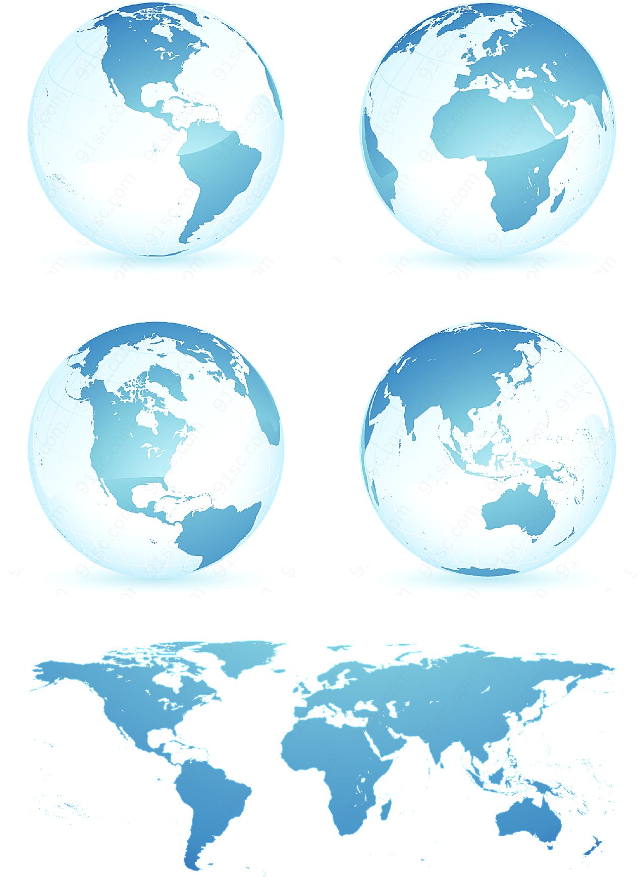 地球世界地图矢量地图