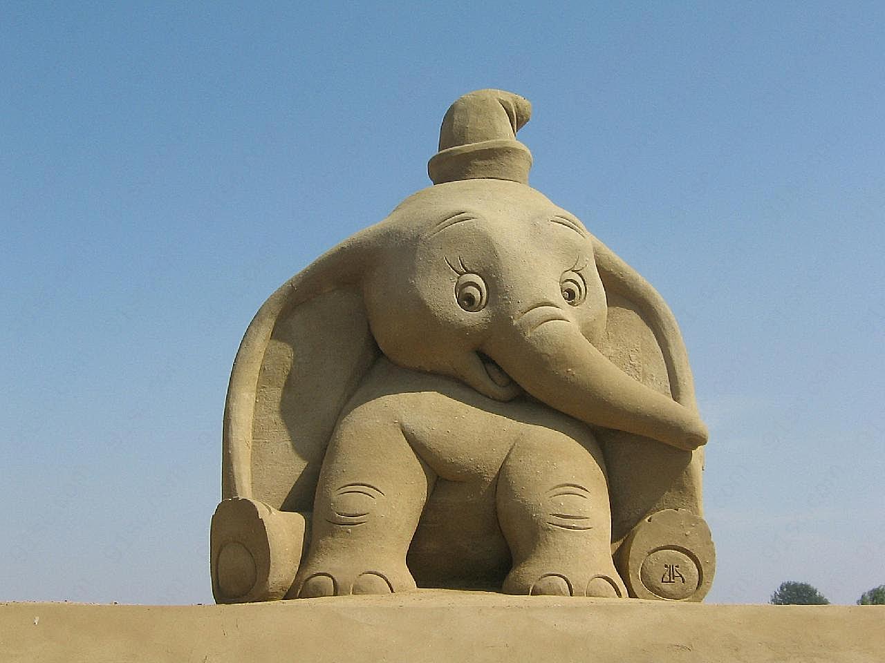 大象沙雕图片摄影高清