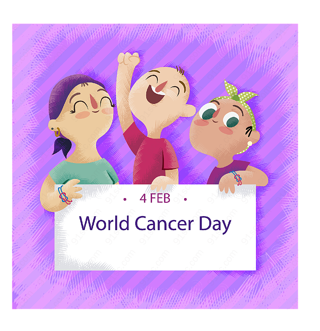 彩绘世界癌症日其它矢量节日其它