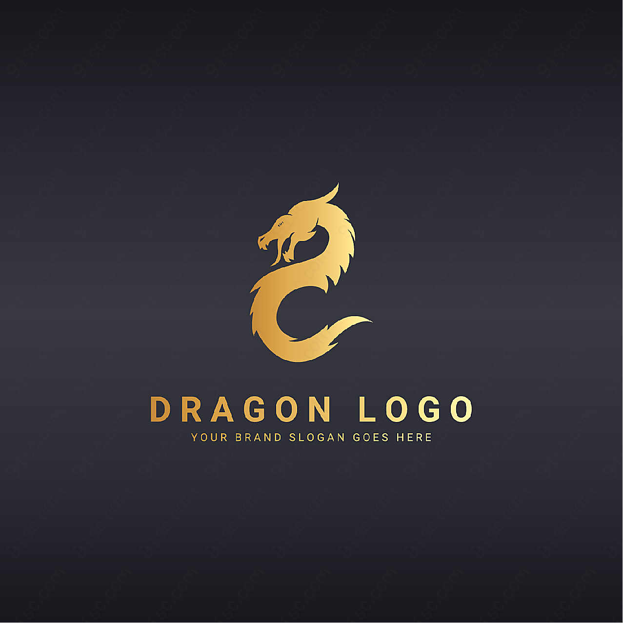 金色龙形logo矢量logo图形