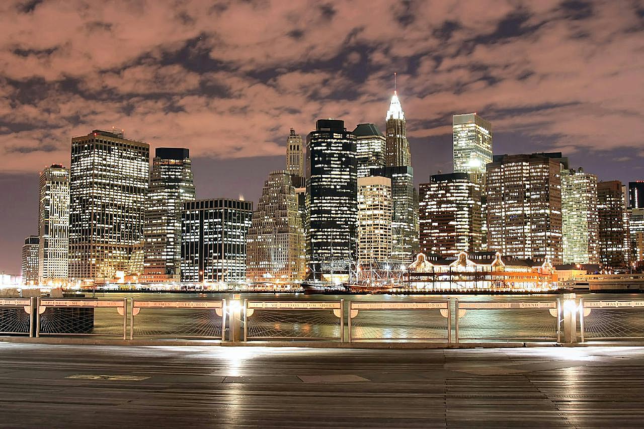 纽约曼哈顿夜景图片高清