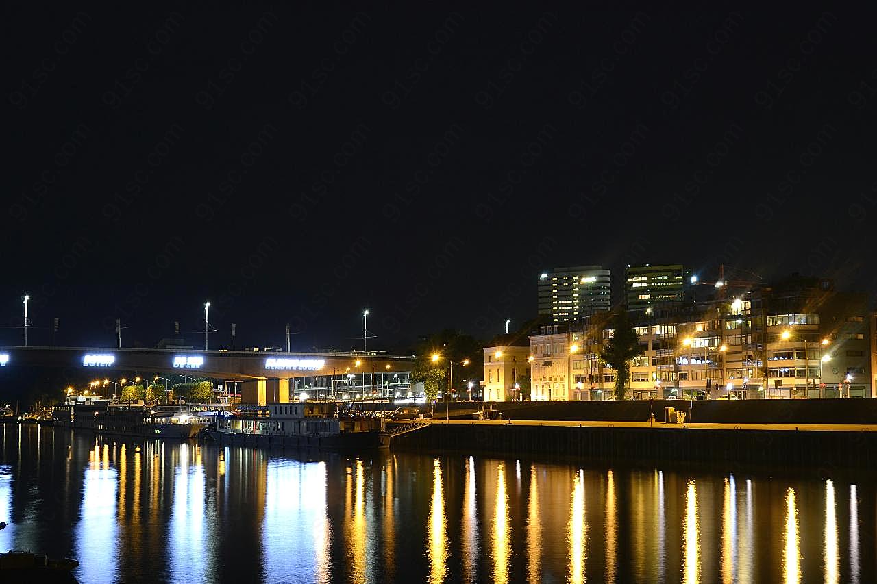 荷兰阿萨姆城市夜景图片高清