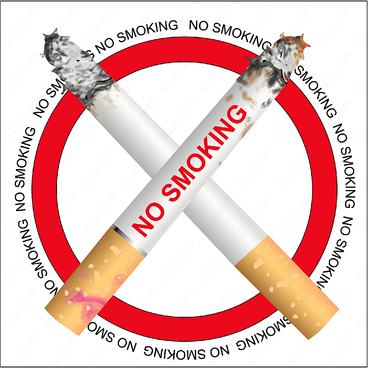 禁止吸烟标志矢量各类标识