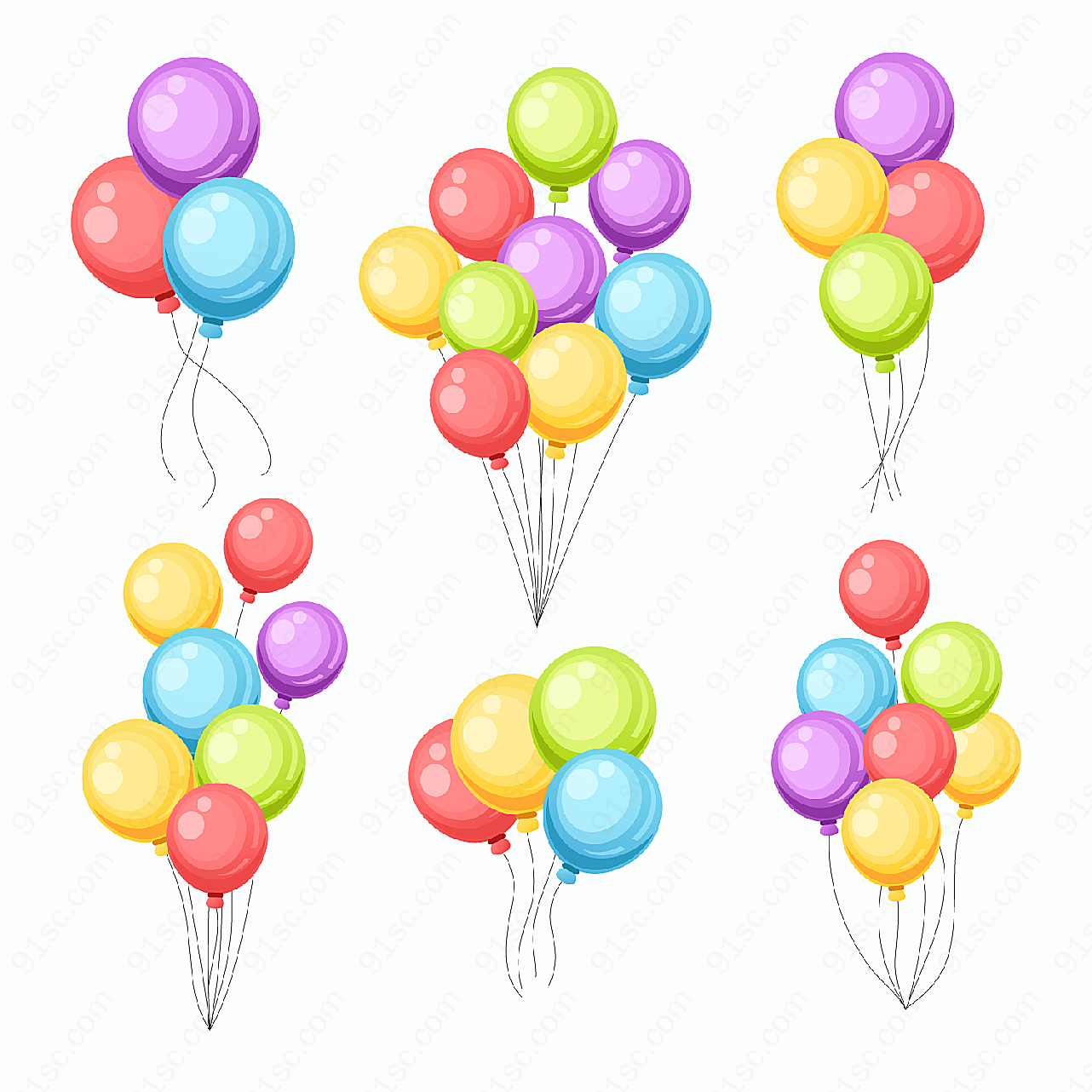 彩色气球束节日用品