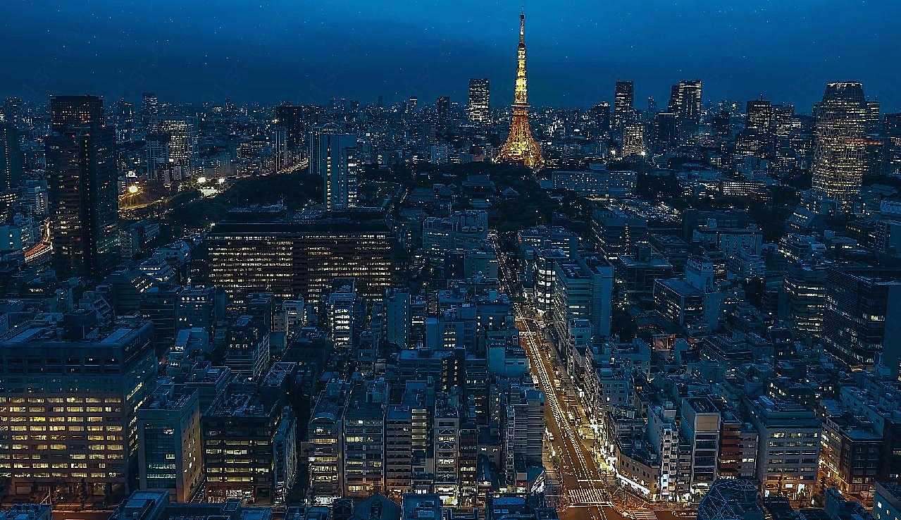 日本东京城市夜景图片城市景观