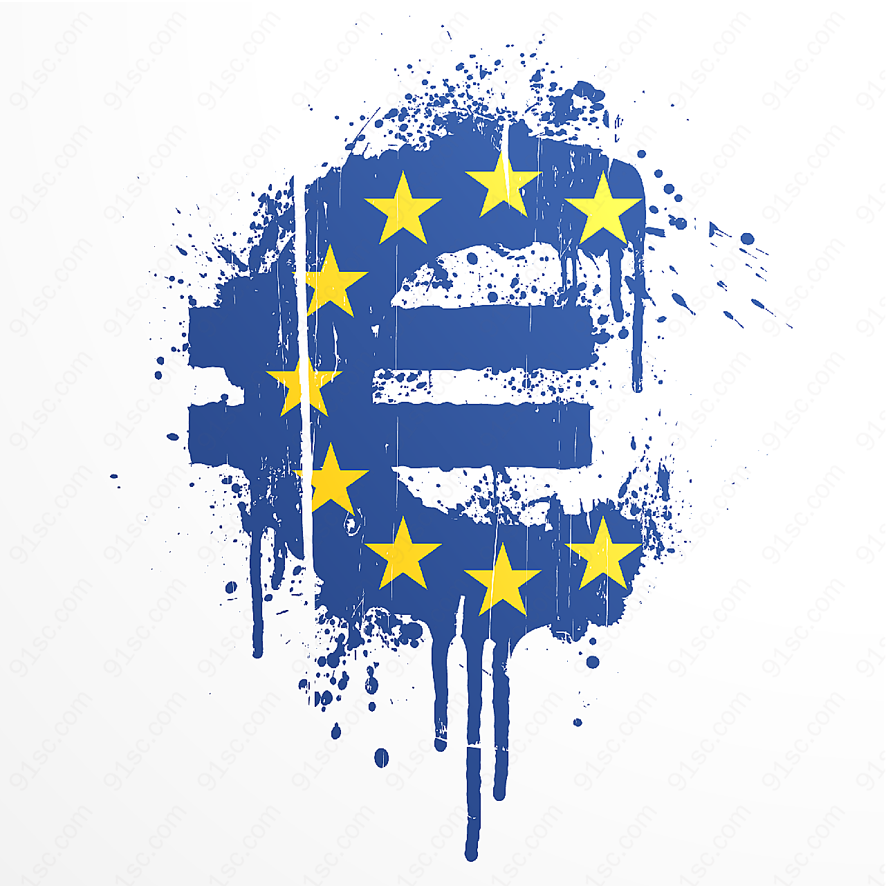 欧盟成员国旗图标矢量旗帜图形